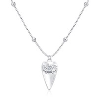 Evil Eye Heart Silver Necklace SPE-5598